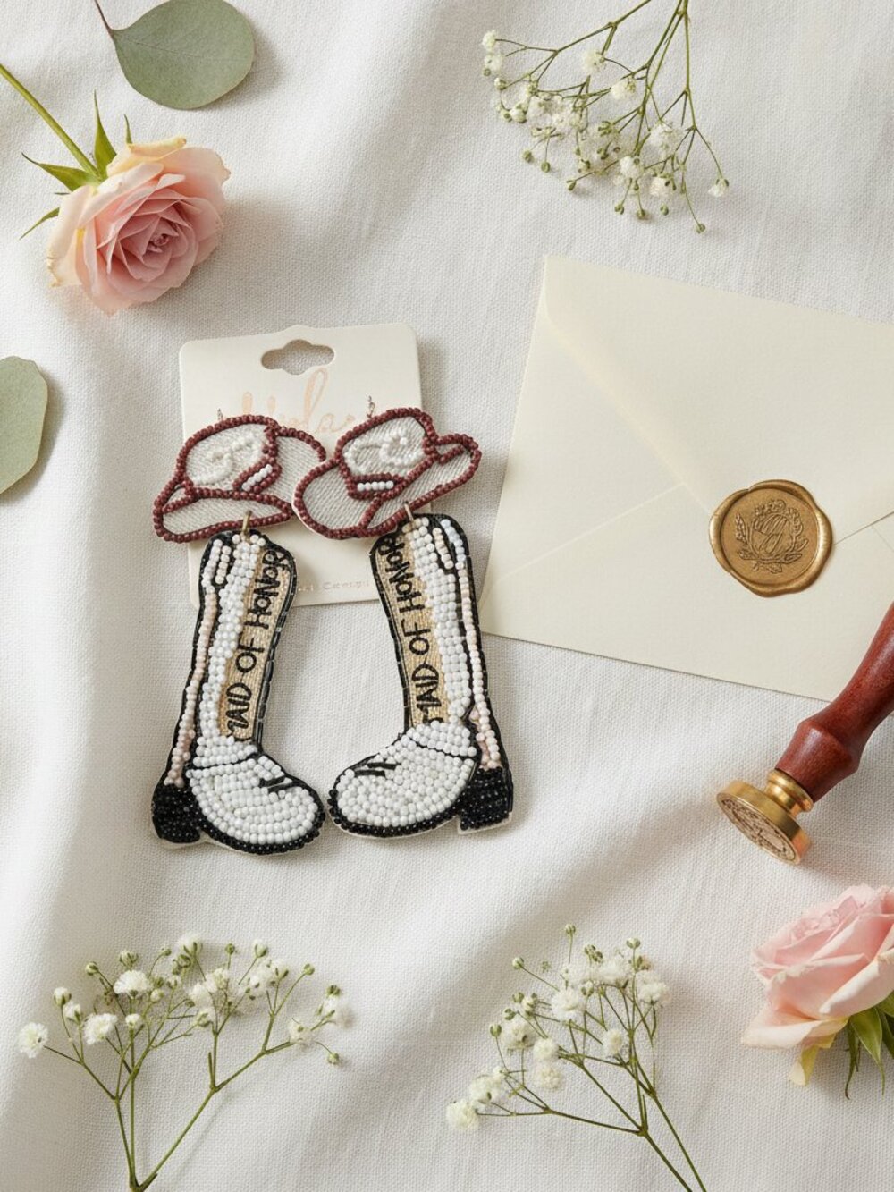 🚜🍒 Viola Beaded Cowgirl Boots Earrings